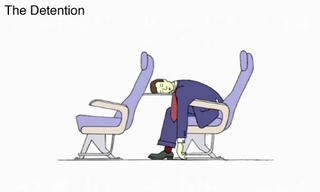 Illustration for article titled Let Demetri Martin show you new ways to sleep on an airplane